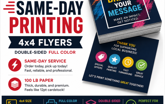 Same-Day 4×4 Flyers: Fast, Full-Color Printing on Professional Cardstock